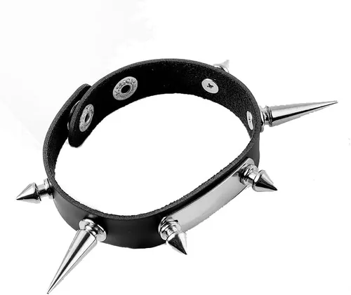 Miniatura 10 de Eigso Steampunk Retro Spike Cuff Bracelet para hombres y mujeres (negro)