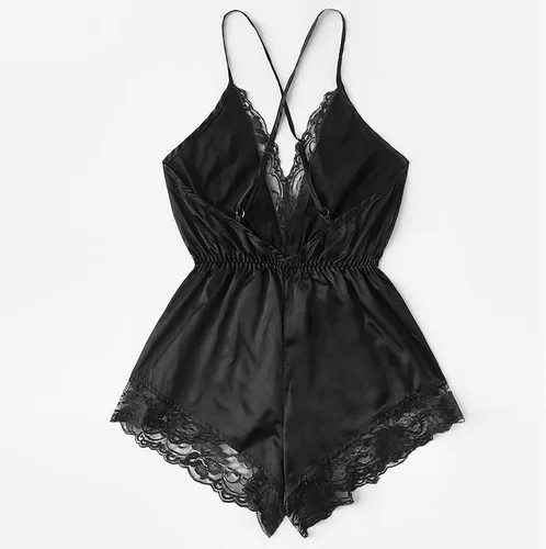 Miniatura 2 de Conjunto de lencería sexy de encaje para mujer con cuello en V de seda pijamas dormir salón sexo cosas para parejas Kinky para el juego sexual