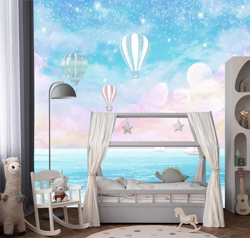 Miniatura 29 de Papel tapiz de tela con diseño de paisajes forestales verdes, bosques, árboles, sala de estar, dormitorio, baño, selva, mural de pared - 91 x 65