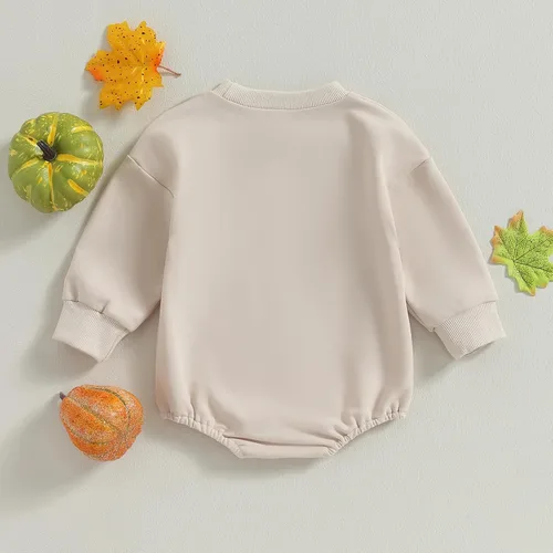 Miniatura 143 de Adobabirl Traje de Halloween para bebé, sudadera de fantasma, calabaza, mameluco, suéter de gran tamaño, lindo para otoño e invierno