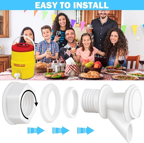 Miniatura 5 de 5 piezas de repuesto de espiga de agua con botón pulsador, grifo de agua reutilizable compatible con enfriador de agua Igloo de 2, 3, 5 y 10