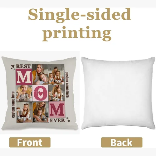 Miniatura 2 de Custom 6 Photo Throw Pillow Cover with Text for Mom, Cozy Cushion Ideal as a Thoughtful Gift for Family Mother’s Day Holidays or Special Occasions 6