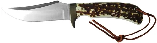 Uncle Henry Cuerno de alce 8.5 pulgadas de alto carbono SS cuchillo de hoja fija de espiga completa con una hoja de 4.25 pulgadas y mango de