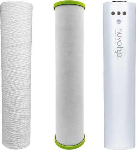 Miniatura 11 de NuvoH2O Cartucho de repuesto para sistema de trío para todo el hogar, avanzado sistema de filtro de agua de 3 etapas con filtro de cítricos sin sal