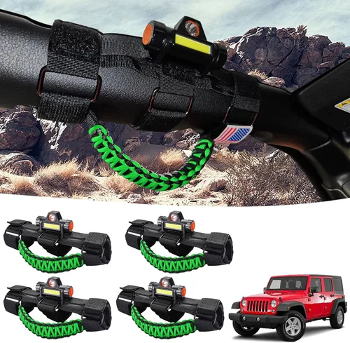 Miniatura 12 de GAIZON Paquete de 4 asas de agarre para Jeep Wrangler, accesorios Sahara Freedom Rubicon CJ YJ TJ JL JK LJ JLU JKU, Gladiator JT 1955-2023, Negro