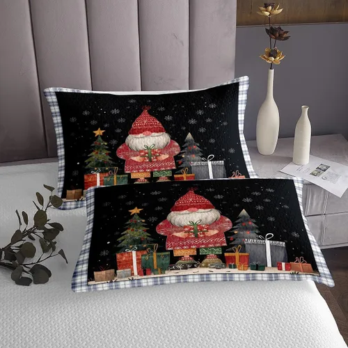 Miniatura 3 de Juego de edredón ligero con temática navideña para niños y adolescentes, colcha de gnomos de Navidad, funda de cama de Papá Noel, juego de ropa