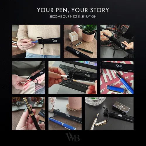 Miniatura 6 de Set de pluma estilográfica Wordsworth & Black, punta mediana dorada de 18 quilates, incluye 24 cartuchos de tinta, un convertidor de repuesto y Todo