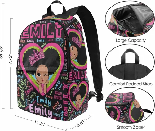 Miniatura 55 de Texto personalizado Elefante desgaste gafas mochila mochila mochila casual Daypack bolsa para mamá niñas, color86-4, Mochilas Daypack
