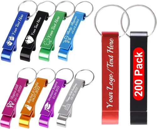 200 piezas personalizado abrebotellas llavero personalizado grabado a granel personalizado fiesta de boda baby shower regalos para invitados