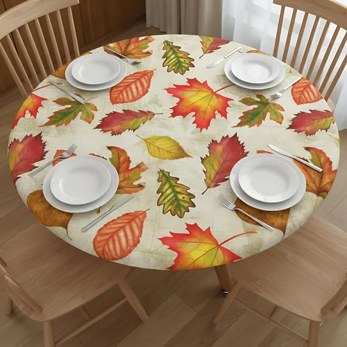 Miniatura 9 de WOAIDY Mantel ajustable redondo elástico, diseño de pájaro, tela de poliéster elástica para cocina, decoración de fiesta de comedor, funda de mesa 4