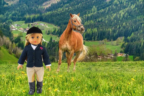 Miniatura 4 de American Fashion World Traje de equitación para muñecas de 18 pulgadas Casco y botas incluidos Calidad premium y diseño moderno Ropa