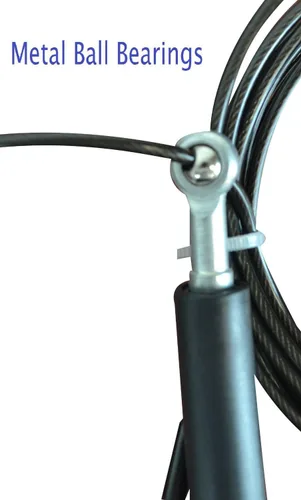 Miniatura 2 de Cuerda de saltar de cable de grado profesional con rodamientos de bolas de metal y una funda de transporte gratis, ideal para dominar dobles bajos
