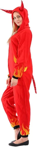 Miniatura 3 de ReneeCho Disfraz de Diablo de Halloween para mujer overol de pijama de demonio