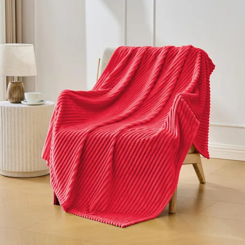 Miniatura 24 de Bnuitland - Manta de franela marrón con funda de almacenamiento, 300 GSM, manta de sofá súper suave con patrón de rayas de forro polar para bebés