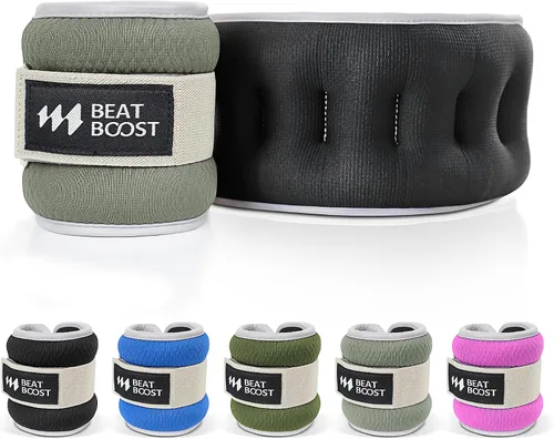 Miniatura 10 de BeatBoost Pesas de Tobillo y Muñeca para Mujeres y Hombres Un Par de 1 2 3 4 6 8 10 Libras Juego de Pesas para Brazo y Pierna con Correas Ajustables
