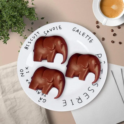 Miniatura 6 de Molde de silicona para caramelos de chocolate y elefante, 12 cavidades, molde de bomba de grasa gomosa, resina de arcilla, mini molde de crayón
