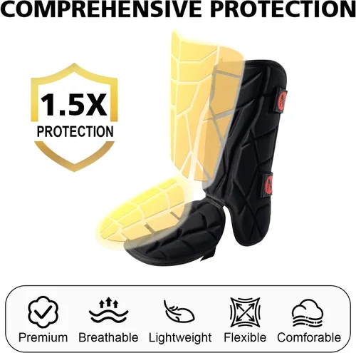 Miniatura 5 de Protector de pierna de bateador, espinilleras de béisbol, protector de piernas de sóftbol para jóvenes y adultos