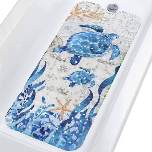 Miniatura 15 de Topotdor Alfombra de Baño para Bebé para Bañera para Niños, 40 X 16 Pulgadas Extra Larga Alfombra de Bañera para Niños Pequeños Antideslizante