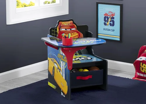 Miniatura 2 de Delta Children - Escritorio con silla y compartimento de almacenamiento, Cars Disney/Pixar