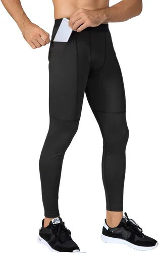Pantalones de compresión para hombre, mallas con bolsillos, para deportes de secado fresco, mallas atléticas para baloncesto y correr