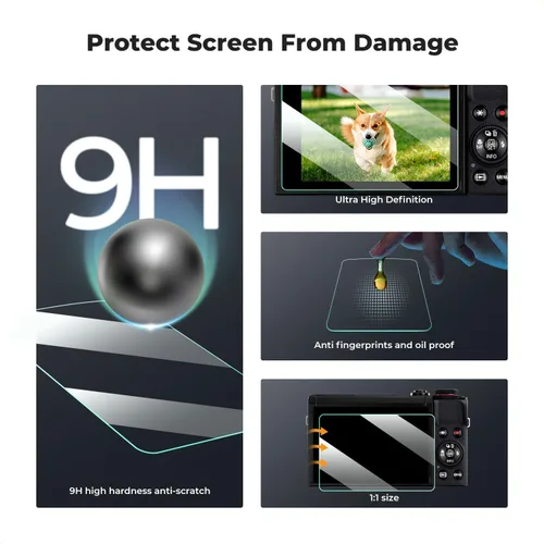 Miniatura 3 de K&F CONCEPT 3 protectores de pantalla compatibles con cámara Canon G9X II G9X G7X II G7X G5X II G5X II G5X, protector de pantalla de vidrio templado