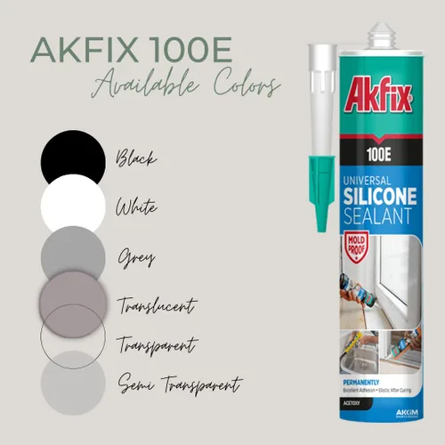Miniatura 9 de Akfix 100E RTV - Calafateo de silicona gris (12 x 10.1 onzas líquidas), sellador de silicona 100% impermeable para cocina y baño, ducha, bañera