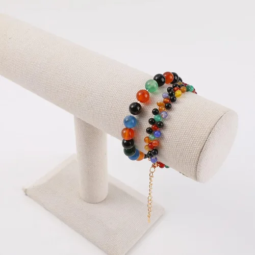 Miniatura 5 de 98 cuentas de piedra natural coloridas para la fabricación de joyas, cuentas redondas de ágata de piedras preciosas sueltas para pulseras, collares