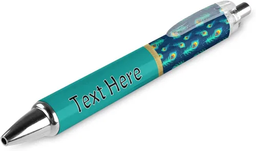 Miniatura 25 de Bolígrafos personalizados con estampado de leopardo negro y azul con punta de lápiz capacitivo, bolígrafos grabados personalizados con nombre