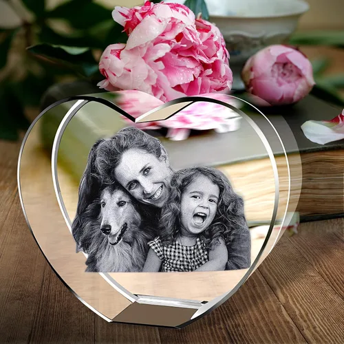 Miniatura 7 de Bivei Foto de cristal 3D con tus propias fotos para él, imagen grabada con láser 3D personalizada en cristal para parejas, decoración conmemorativa