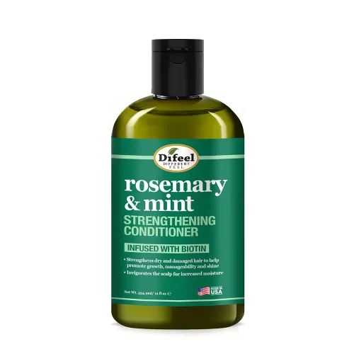 Difeel Acondicionador fortalecedor del cabello de romero y menta con biotina, 12 onzas, hecho con aceite de romero natural para el crecimiento del
