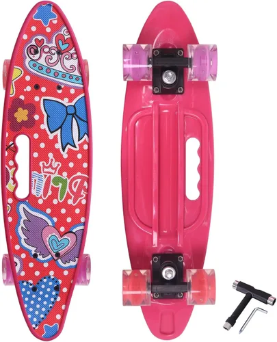 Miniatura 8 de Nattork Patinetas 22 Pulgadas Mini Cruiser Patineta Completa Tablas Retro con Ruedas de Luces Coloridas para Niños, Niñas, Chicos, Principiantes