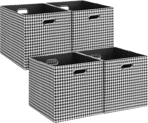 Miniatura 26 de Posprica Cubos de almacenamiento plegables, 11 x 11 x 11 pulgadas, contenedores de tela, 4 unidades, color beige