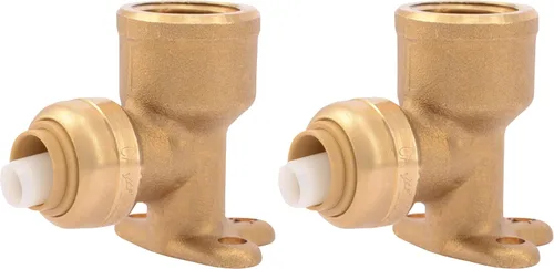 Miniatura 3 de SharkBite Codo de oreja de 1/2 pulgada, FNPT, paquete de 6, accesorios de plomería de latón a presión para conectar, tubo PEX, cobre, CPVC, PE-RT