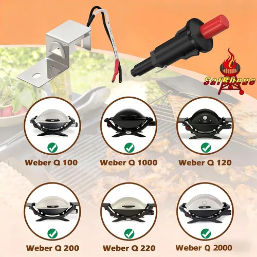 Miniatura 3 de SafBbcue 80462 Encendido de parrilla de repuesto para accesorios de parrilla Weber Q1000/Q2000, para encendido de parrilla de gas Weber Q100 Q200