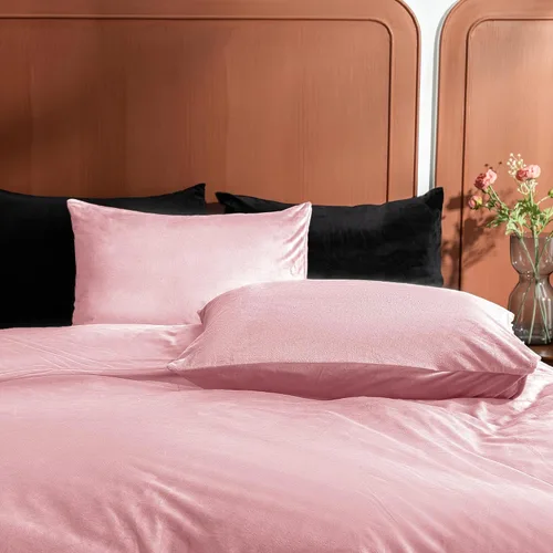 Miniatura 8 de Paquete de 2 fundas de almohada King de terciopelo con cremallera, súper suaves y acogedoras, fundas de almohada de franela difusa de lujo con Rosa