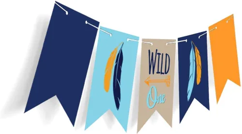 Miniatura 2 de Cartel de feliz cumpleaños – Decoraciones de cumpleaños «Wild One» – Decoraciones de primer cumpleaños y baby shower para niños y niñas – Cartel