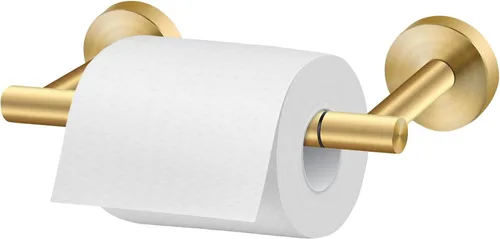 Miniatura 11 de Newfun Soporte de papel higiénico cromado pulido, SUS 304 de acero inoxidable ajustable, doble poste pivotante, soporte de pared para baño Cromo