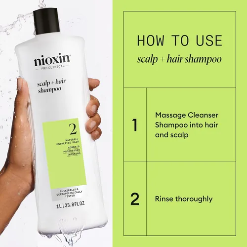 Miniatura 3 de Nioxin - Shampoo limpiador, sistema 1-6, cuidado de cabello fino/normal y con tratamiento químico/teñido con adelgazamiento, 33.8 onzas líquidas