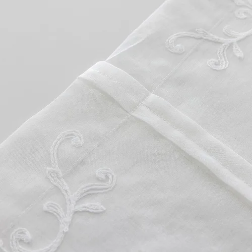 Miniatura 8 de Cortinas romanas transparentes con lazo para baño, cortina semitransparente con bolsillo para barra para cocina, cortina bordada para habitación