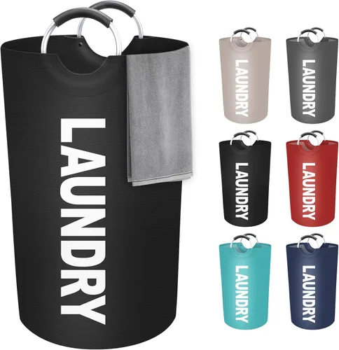 Miniatura 18 de StorageRight Cesta Grande de Ropa Sucia de 90L, Cesto de Ropa Sucia, Cesto de Ropa Sucia para Lavandería, Plegable, Cestas de Ropa Impermeables