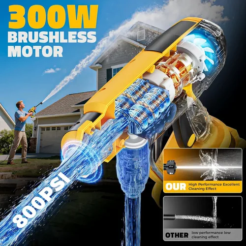 Miniatura 5 de Ecarke Herramienta de limpieza portátil para automóvil compatible con batería Dewalt de 20 V, boquilla 6 en 1 y cañón de espuma, ajuste de 3