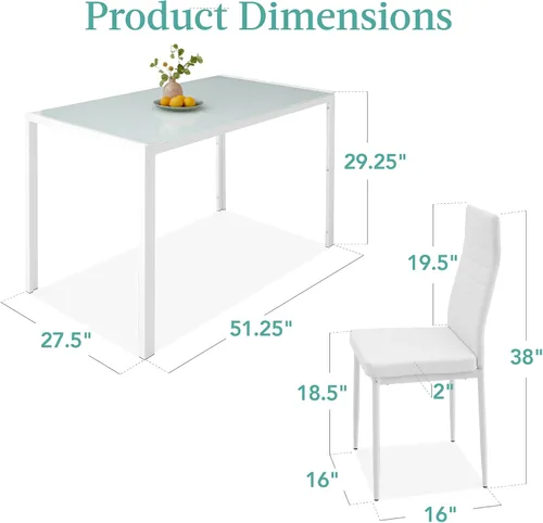 Miniatura 7 de Best Choice Products 7 piezas Juego de comedor de vidrio, muebles modernos de mesa de cocina para comedor, dinette, ahorro de espacio compacto
