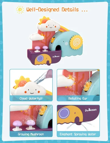 Miniatura 2 de TI-TOO Juguetes de baño para bebé, divertido juguete educativo de física simple para bañera de agua, juguetes divertidos para chapotear para niños