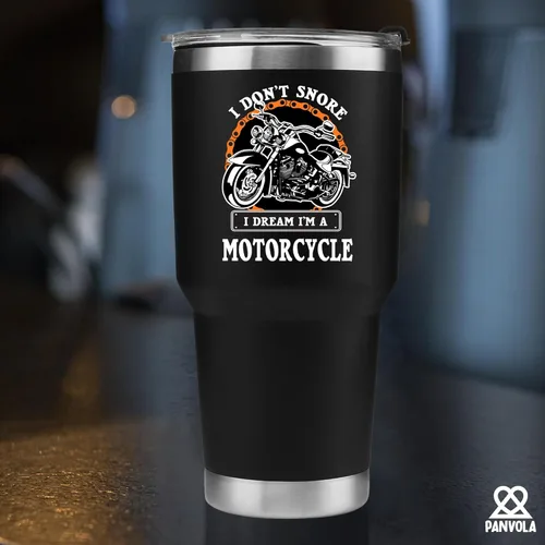 Miniatura 6 de Panvola No ronco, sueño que soy una motocicleta Taza de acero inoxidable para roncadores, motociclistas, regalo para papá, esposo, novio, tío, taza