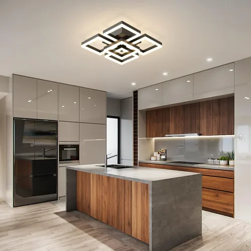 Miniatura 8 de GEADI Lámpara de techo moderna regulable, lámpara de techo LED blanca de 35.4 pulgadas con control remoto, accesorio de iluminación rectangular