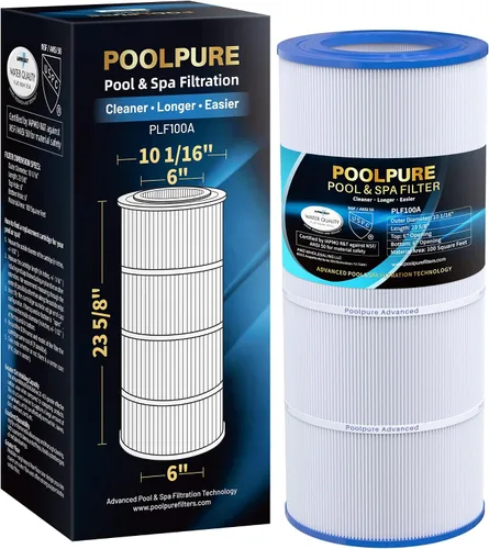 POOLPURE Filtro de piscina PLF100A reemplaza a Pentair CC100, CCRP100, PAP100, PAP100-4, Ultral-C3, Unicel C-9410, R173215, Filbur FC-0686,