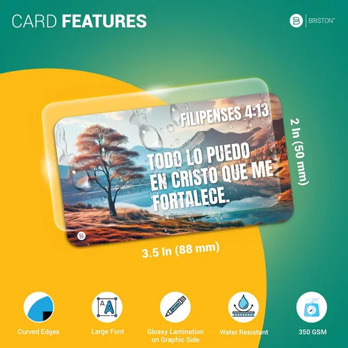 Miniatura 5 de Briston Kudos - Tarjetas con versículo bíblico en español, 70 tarjetas inspiradoras de agradecimiento cristianas en español, versículos