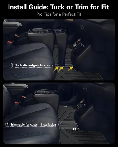Miniatura 3 de 3W Alfombrillas para Hyundai Ioniq 5 2022-2024 (solo para consola móvil), revestimiento de suelo de TPE para todo tipo de clima, ajuste