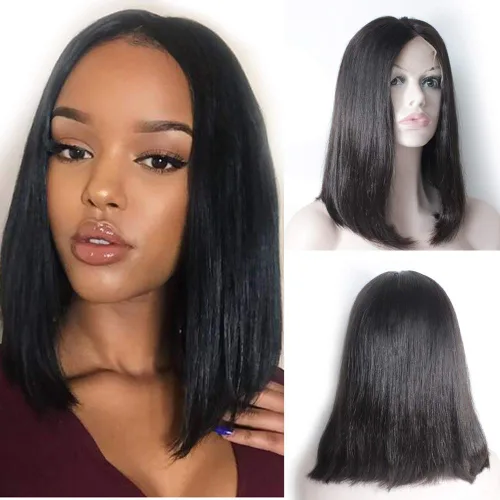 Miniatura 8 de Pelucas de cabello humano rizado rizado de 13 x 4 pulgadas con encaje frontal de oreja a oreja para mujeres, 1B, 8 pulgadas, corto, sin pegamento