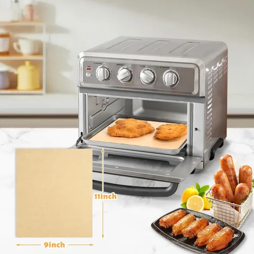 Miniatura 3 de YQL 150 forros desechables para freidora de aire de 9 x 11 pulgadas, papel pergamino rectangular sin blanquear para freidora de aire Cuisinart